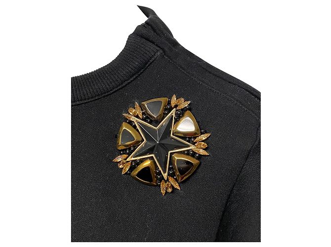 Blusa com detalhe de estrelas em algodão preto Givenchy - vista 4