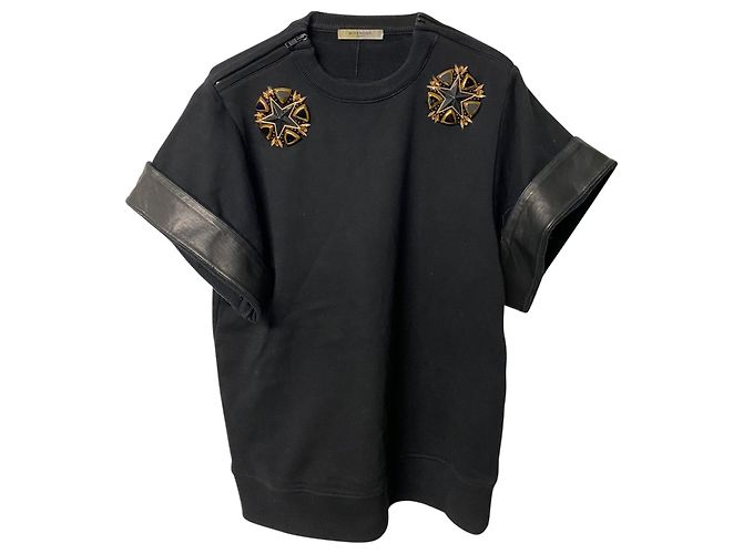 Blusa com detalhe de estrelas em algodão preto Givenchy - vista 6