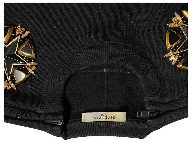 Blusa com detalhe de estrelas em algodão preto Givenchy - vista 8