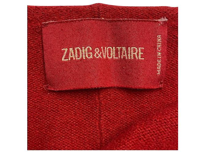 Zadig & Voltaire Cardigan mit offener Vorderseite aus roter Wolle - Ansicht 4