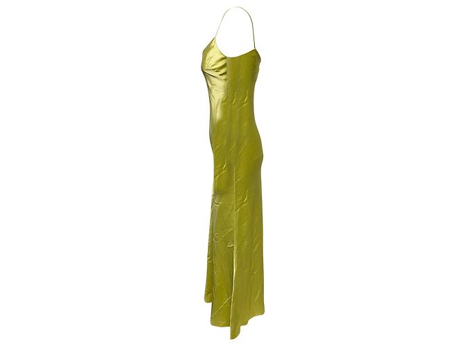 Autre Marque Abito sottoveste Galvan London con scollo a V in triacetato verde - vista 2