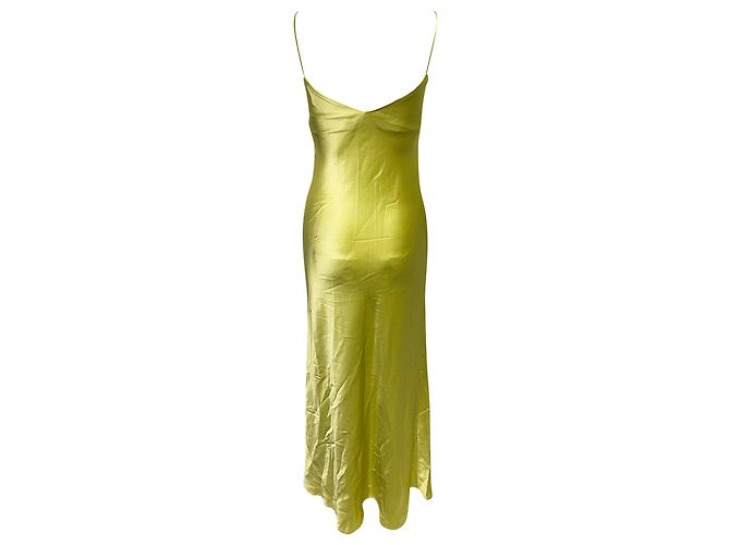 Autre Marque Abito sottoveste Galvan London con scollo a V in triacetato verde - vista 3