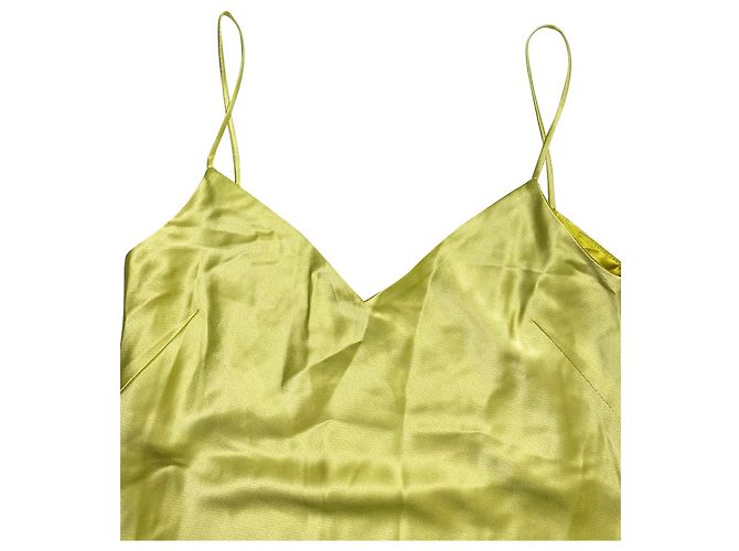 Autre Marque Abito sottoveste Galvan London con scollo a V in triacetato verde - vista 6