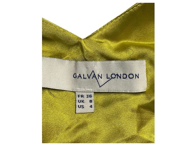 Autre Marque Abito sottoveste Galvan London con scollo a V in triacetato verde - vista 7