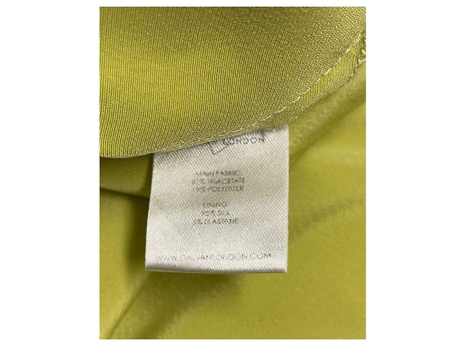 Autre Marque Abito sottoveste Galvan London con scollo a V in triacetato verde - vista 8