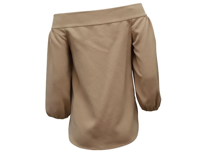 Tibi Off-Shoulder-Top aus beigefarbenem Polyester - Ansicht 2