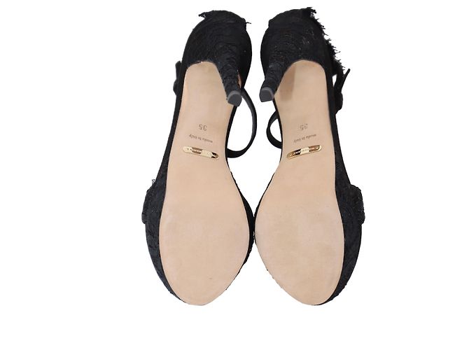 Burberry Polesden 120 Sandali Platform con Laccio in Pelle Scamosciata Nera Nero - vista 4