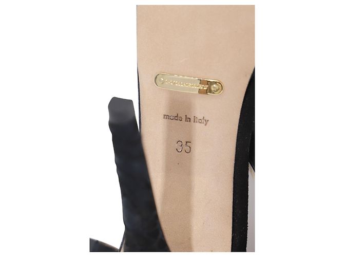 Burberry Polesden 120 Sandali Platform con Laccio in Pelle Scamosciata Nera Nero - vista 6