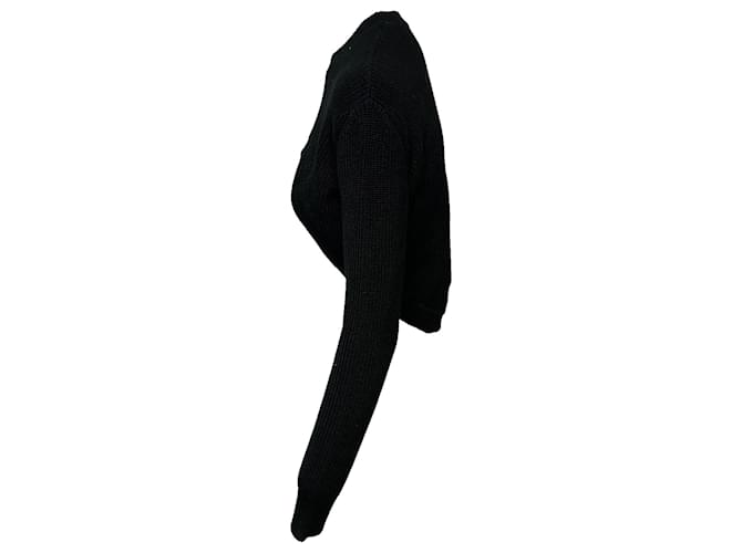 Suéter cropped Givenchy em algodão preto - vista 3