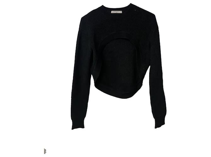 Suéter cropped Givenchy em algodão preto - vista 4