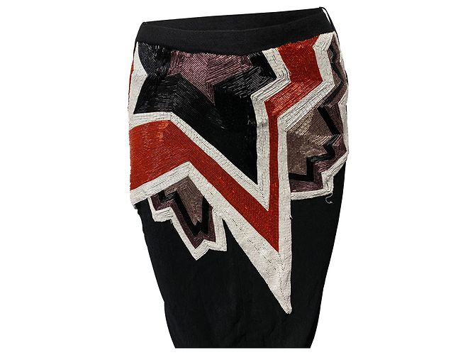 Gonna longuette Tom Ford Pop Art decorata con perline in poliammide nera Nero - vista 2