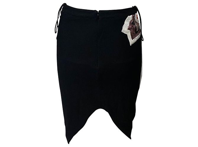 Gonna longuette Tom Ford Pop Art decorata con perline in poliammide nera Nero - vista 3