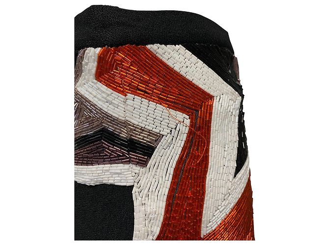 Gonna longuette Tom Ford Pop Art decorata con perline in poliammide nera Nero - vista 5