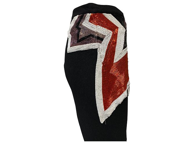 Gonna longuette Tom Ford Pop Art decorata con perline in poliammide nera Nero - vista 9
