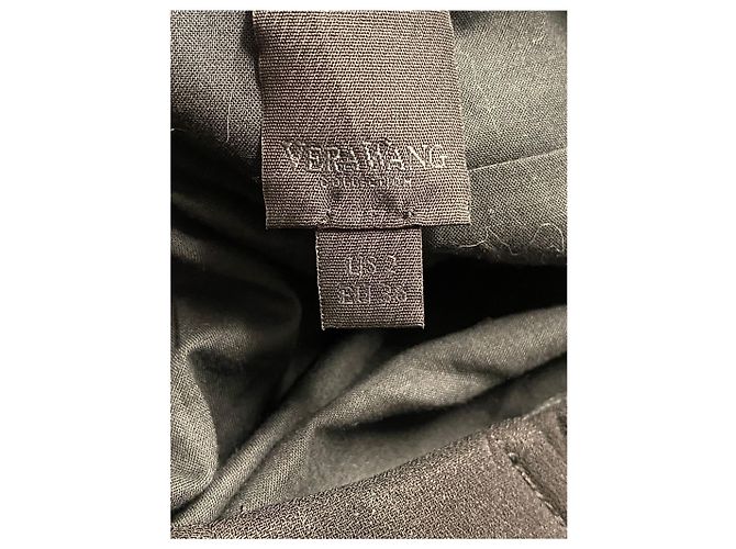 Falda larga plisada Vera Wang en acetato negro - vista 4