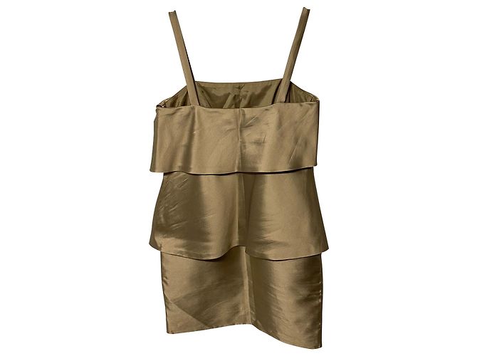 Moschino Rüschenkleid aus beiger Seide Braun - Ansicht 4