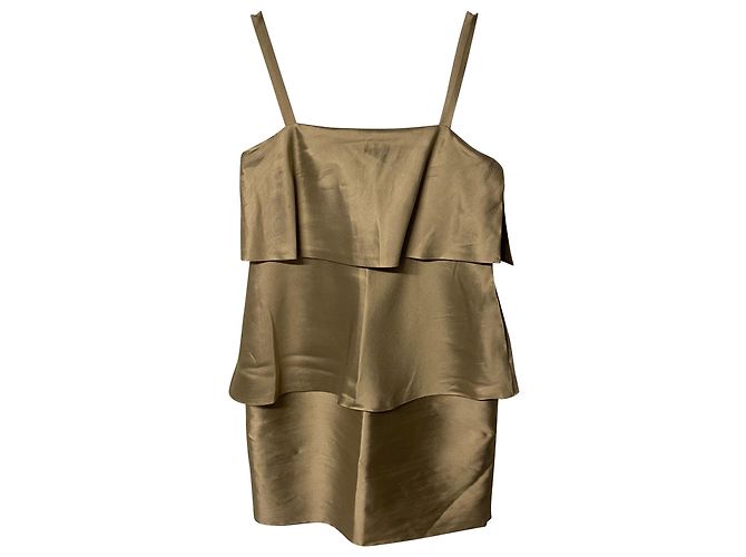 Moschino Rüschenkleid aus beiger Seide Braun - Ansicht 5