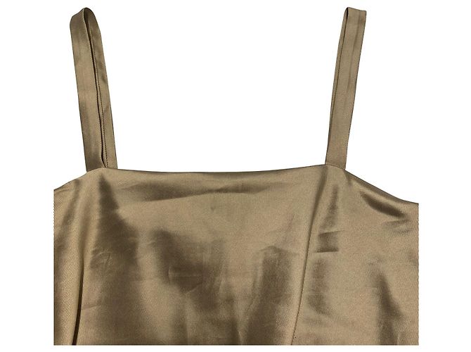 Moschino Rüschenkleid aus beiger Seide Braun - Ansicht 6