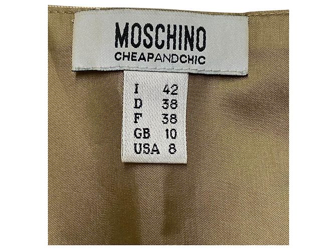Moschino Rüschenkleid aus beiger Seide Braun - Ansicht 7