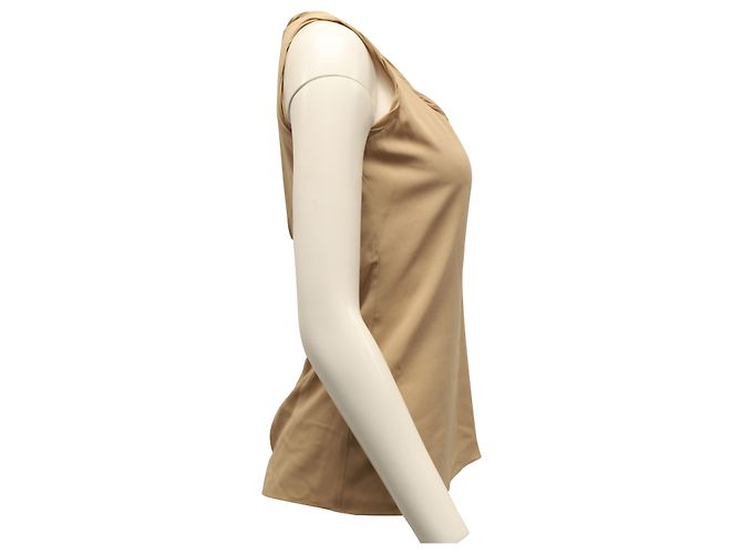 Blusa sin mangas Burberry en seda beige Castaño Carne - vista 3