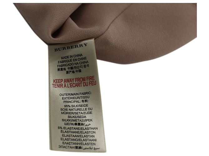 Blusa sin mangas Burberry en seda beige Castaño Carne - vista 5
