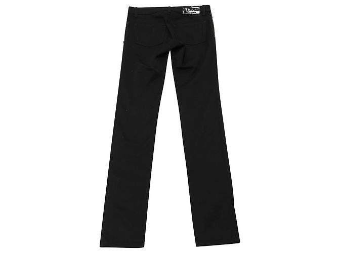 Vaqueros Gucci con detalles de tachuelas de metal en algodón negro - vista 2