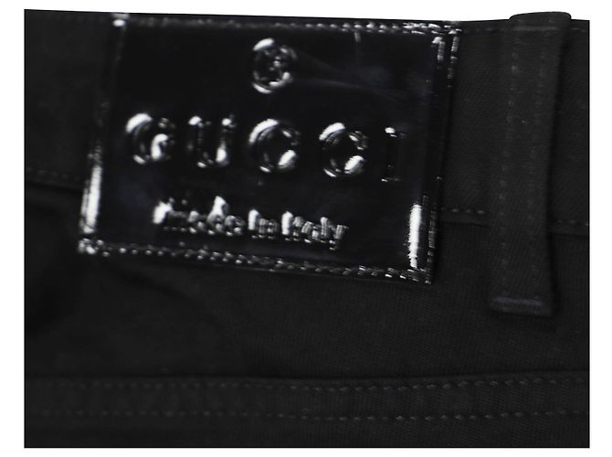 Vaqueros Gucci con detalles de tachuelas de metal en algodón negro - vista 4