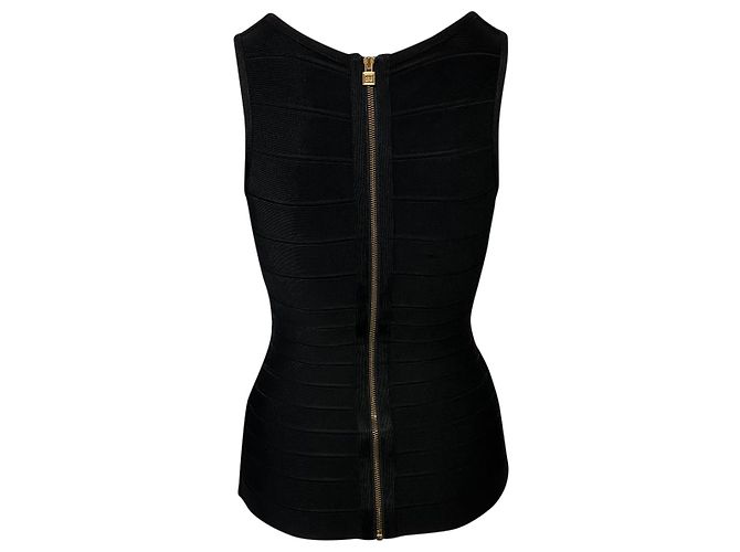 Canotta Herve Leger Bandage in rayon nero - vista 2