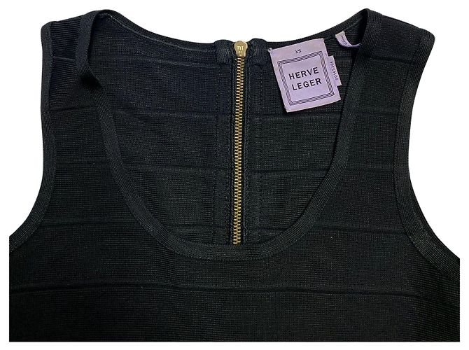 Canotta Herve Leger Bandage in rayon nero - vista 3