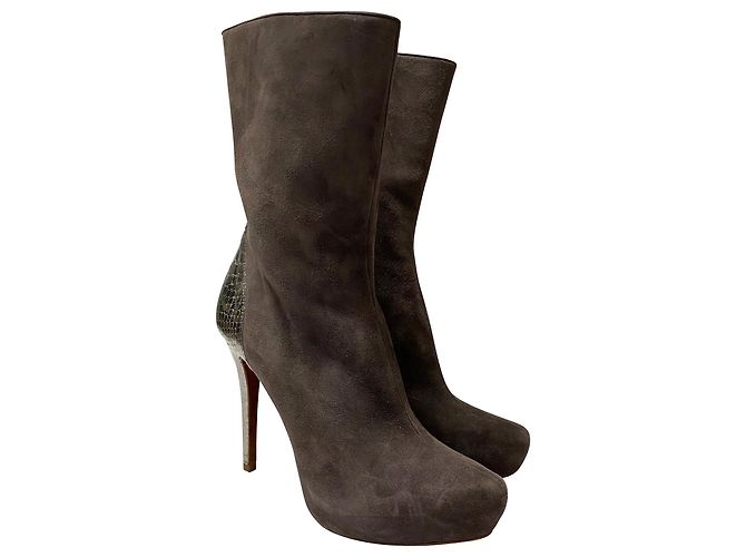 Botas estilo calcetín Alexandre Birman en ante marrón Castaño - vista 3