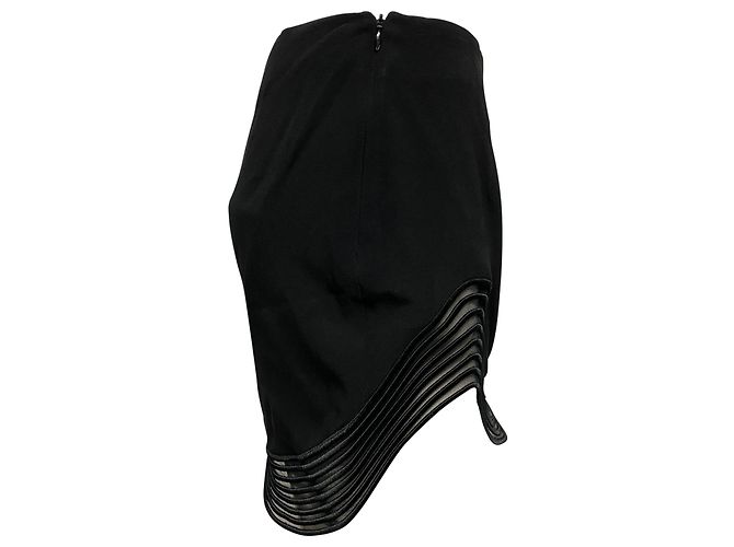 Stella Mc Cartney Stella McCartney Saia Rib Wave Pipe em Seda Artificial Preto - vista 3
