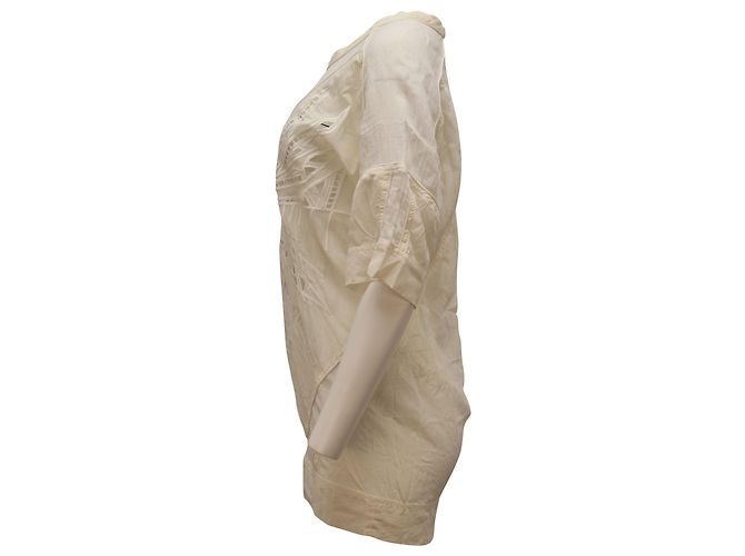 Vestido cortado con láser estampado Iro en seda blanca Blanco - vista 2