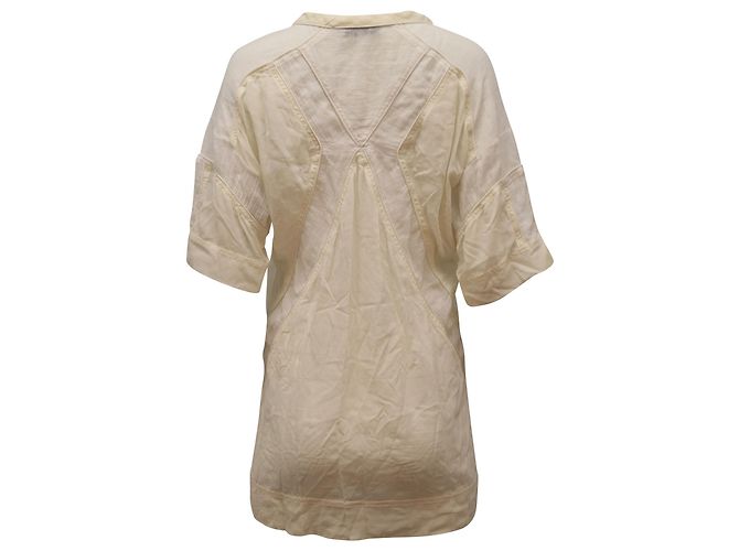 Vestido cortado con láser estampado Iro en seda blanca Blanco - vista 3