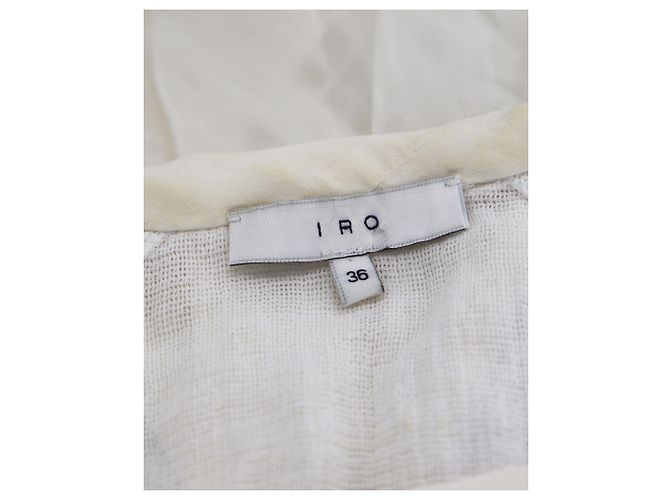 Vestido cortado con láser estampado Iro en seda blanca Blanco - vista 4