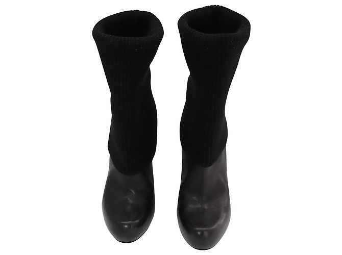 Stivali Loeffler Randall Wendy Sock in Pelle Nera Nero - vista 2
