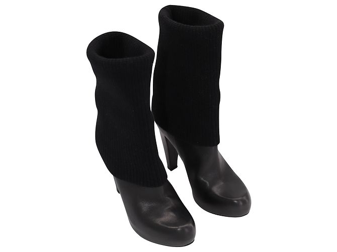 Stivali Loeffler Randall Wendy Sock in Pelle Nera Nero - vista 5