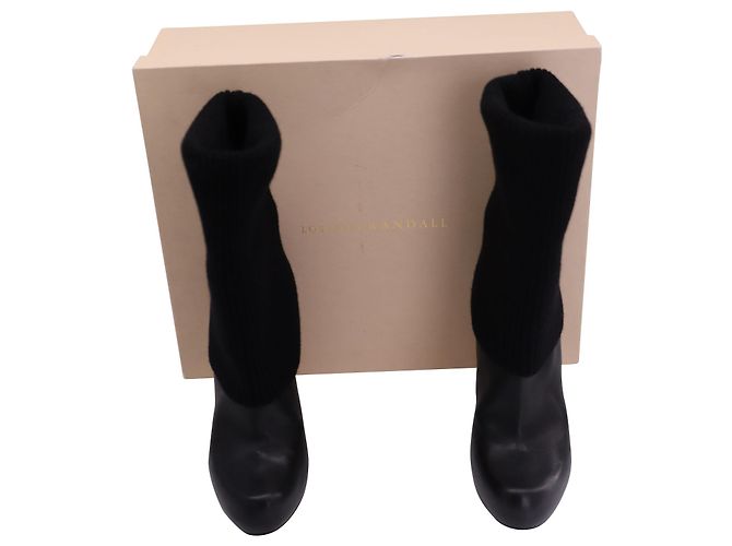 Stivali Loeffler Randall Wendy Sock in Pelle Nera Nero - vista 7
