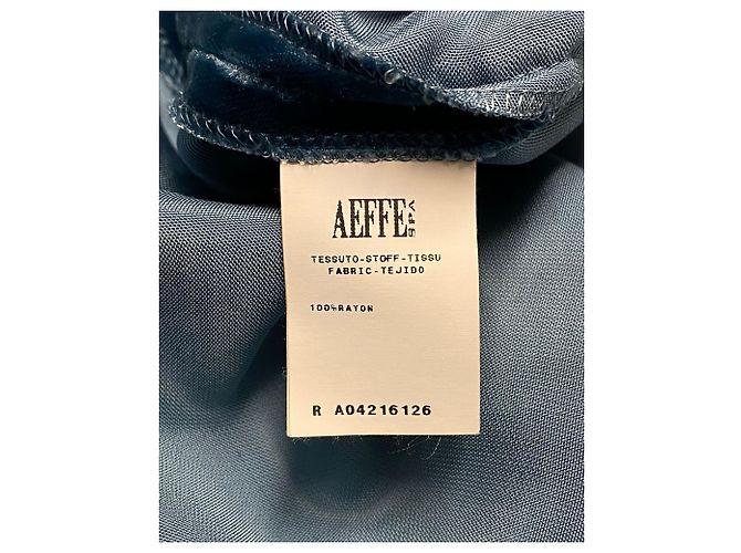 Moschino Samt-Minikleid mit Krawattenknoten in blauer Kunstseide - Ansicht 9