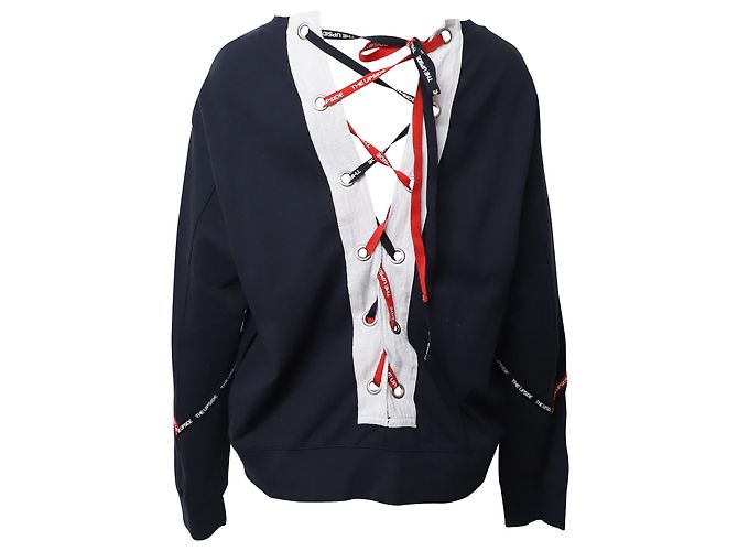Autre Marque The Upside Pullover mit Schnürung am Rücken aus blauer Viskose - Ansicht 3