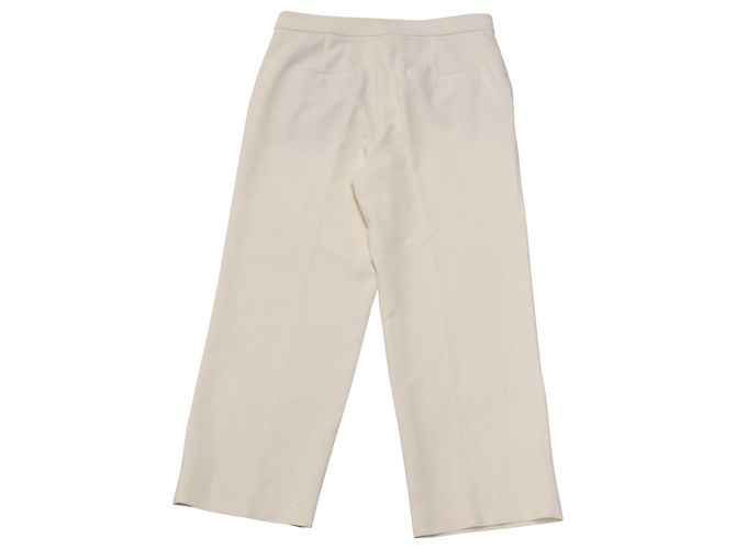 Tibi Anson Stretch Cropped Skinny Hose aus elfenbeinfarbenem Polyester Weiß - Ansicht 2
