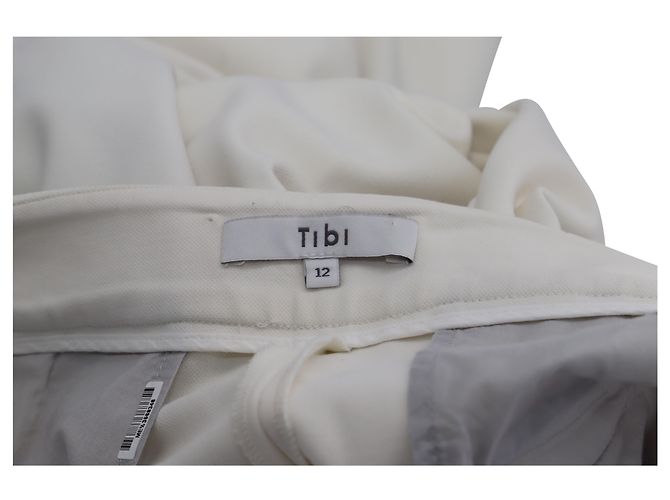 Tibi Anson Stretch Cropped Skinny Hose aus elfenbeinfarbenem Polyester Weiß - Ansicht 3