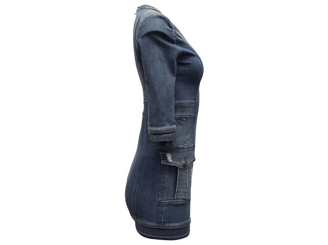 Minivestido Pierre Balmain en denim azul - vista 5