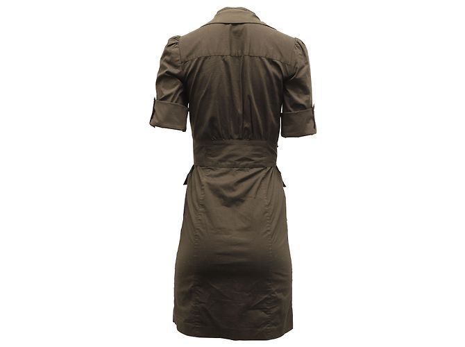 Diane Von Furstenberg Vastago Shirt Dress in Black Cotton - view 2