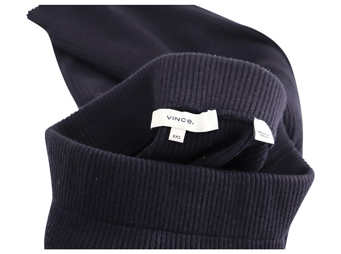 Vince Rippstrick-Midirock aus marineblauer Baumwolle - Ansicht 3
