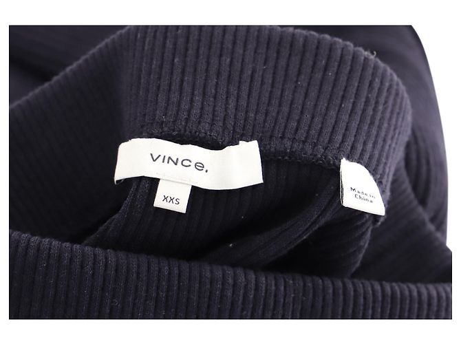 Vince Rippstrick-Midirock aus marineblauer Baumwolle - Ansicht 4