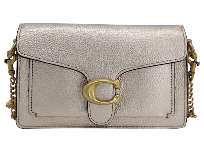 Coach Tabby Chained Bag in Silver Leather Silvery ref.530279 - Joli Closet