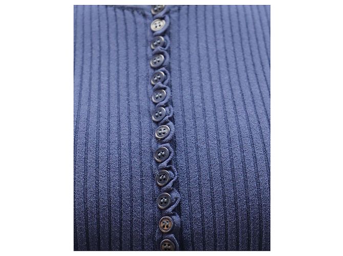 Altuzarra Dory Rippstrickoberteil aus blauer Viskose Marineblau - Ansicht 4
