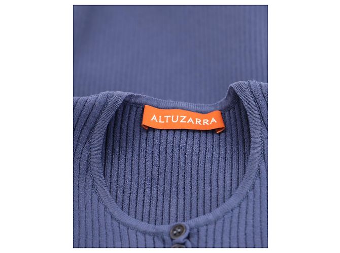 Altuzarra Dory Rippstrickoberteil aus blauer Viskose Marineblau - Ansicht 6