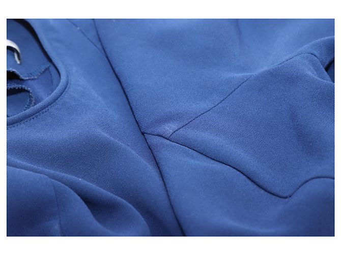 Sandro Yoko Abito in Crepe Fluted in Acetato Blu - vista 4