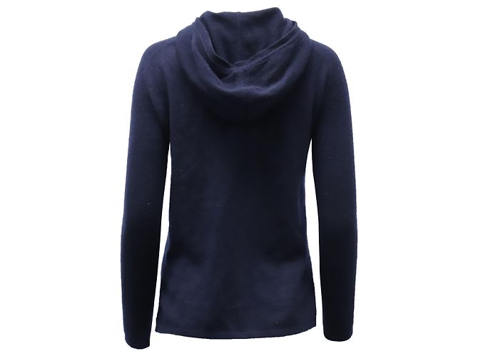 Kapuzenpullover Theory aus marineblauem Kaschmir - Ansicht 2
